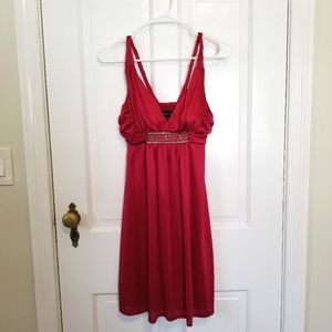 *VINTAGE* ALYN PAIGE Beaded Empire Waist Red Mini Dress